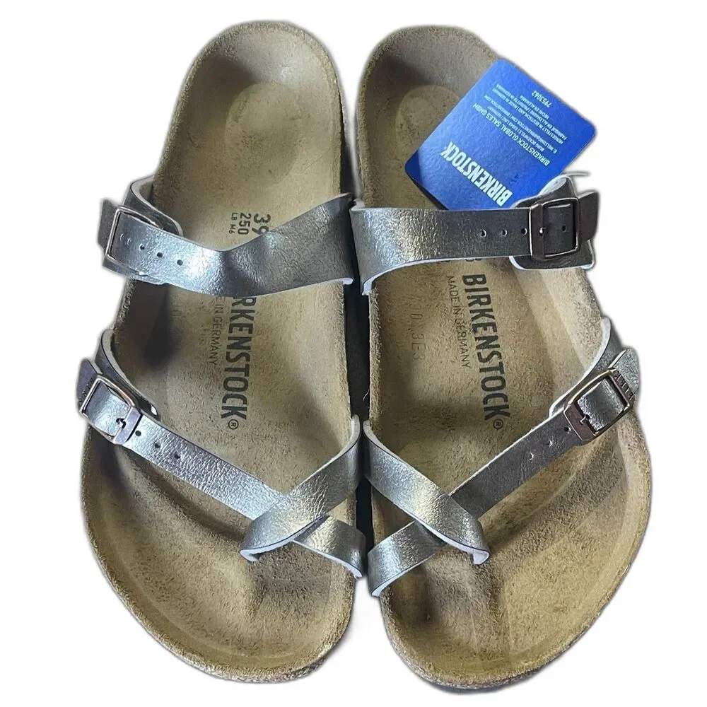 Birkenstock Metallic Graceful Taupe Two-Strap Sandals